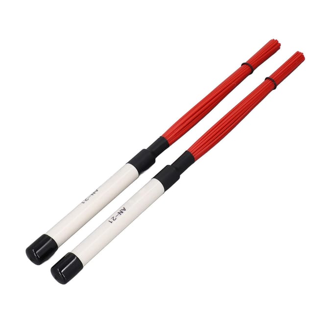 1 Paar Jazz Drum Borstels ABS Nylon Draad Draagbare Drumstok Borstel Percussie Instrument Accessoires white