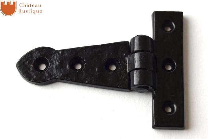 Château Rustique - Gietijzeren Scharnier - 65x90 mm - Zwart – Met Schroeven