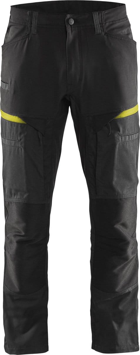 Blaklader Service werkbroek met stretch 1456-1845 - Mannen - Zwart/Geel - 54