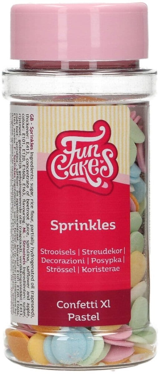 FunCakes Suikerdecoraties - Confetti XL - Pastel - 55g - Eetbare Taartdecoratie