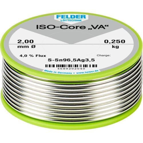 Felder ISO-Core VA Soldeertin Spoel Sn96,5Ag3,5 0.250 kg 2 mm