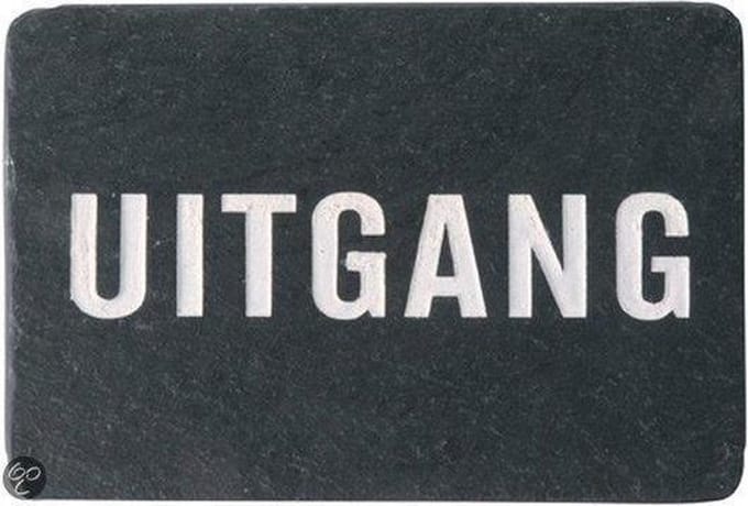 Esschert Design - Leisteen deurplaat tekst 'uitgang' DP010