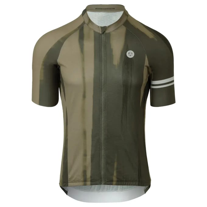 AGU Vertical Paint Performance - Fietsshirt - Wielrenshirt - Heren - Groen - S - Volledige YKK-rits - Laser afgewerkte mouwen - Siliconen gripper