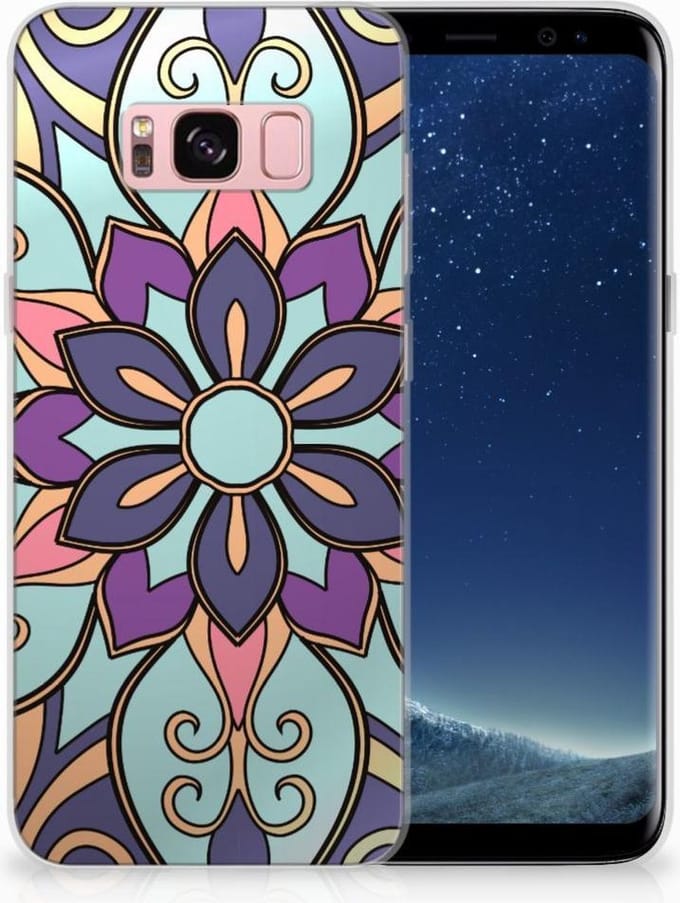Samsung Galaxy S8 TPU Case Purple Flower
