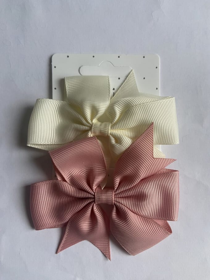 Haarspeldjes duckclip 4.0cm Effen Ecru en Oud-rose