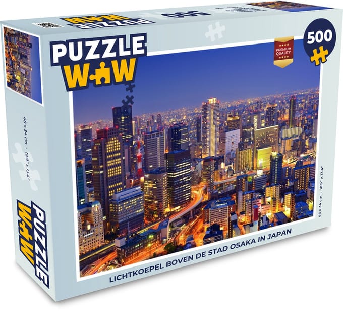 Puzzel Lichtkoepel boven de stad Osaka in Japan - Legpuzzel - Puzzel 500 stukjes