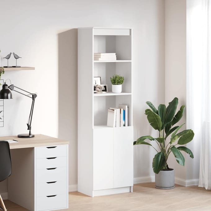vidaXL - Highboard - 50x35x180 - cm - spaanplaat - wit