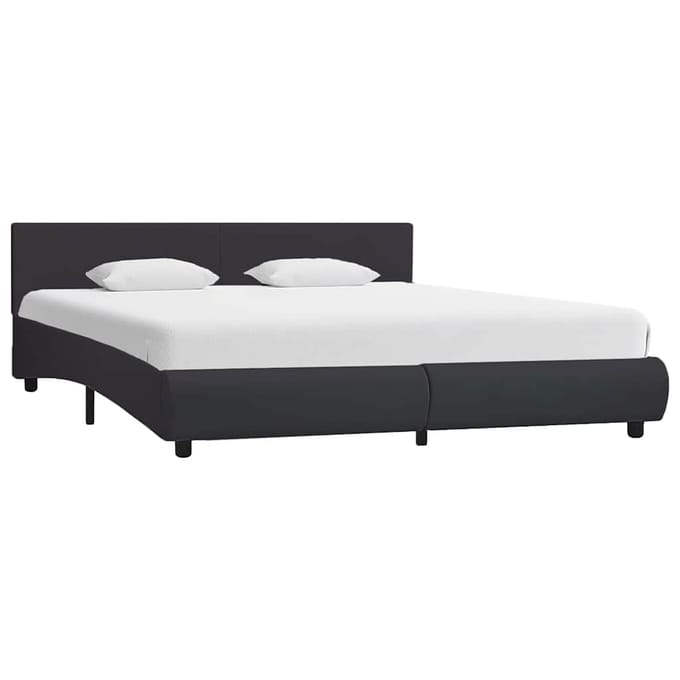 vidaXL - Bedframe - met - LED - kunstleer - zwart - 160x200 - cm