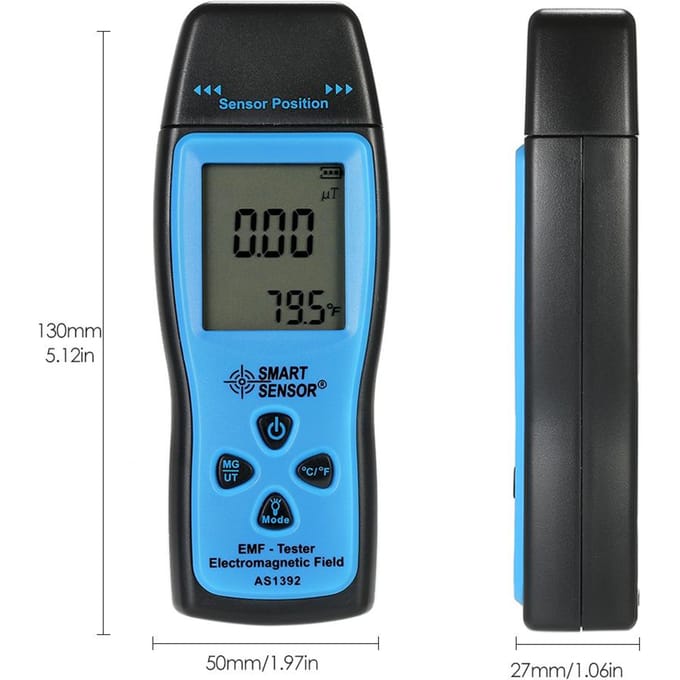 Draagbare mini digitale LCD EMF-tester Elektromagnetische veldstralingsdetector Meter Dosimeter blauw
