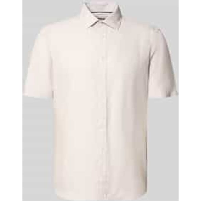 slim fit vrijetijdshemd van linnenmix