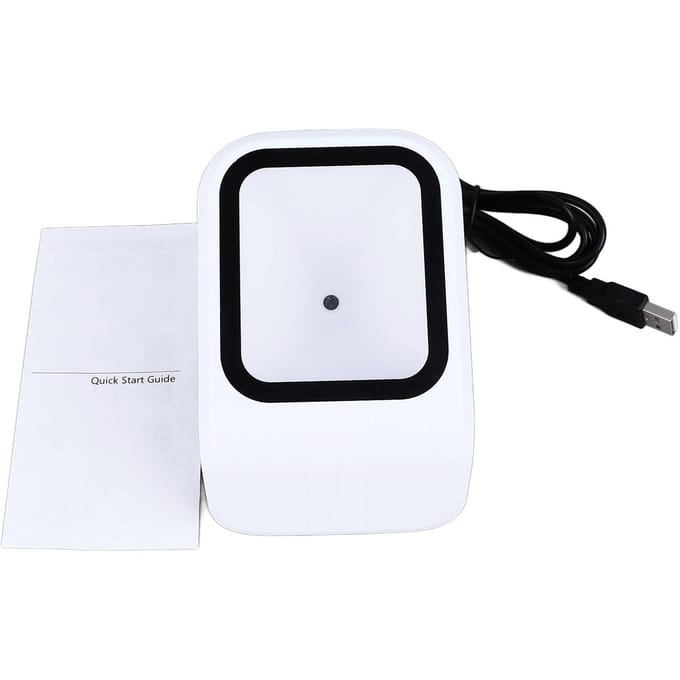 Betaalbox Desktop Scanner Spraakuitzending QR-code Scanapparatuur voor Supermarkt Boekhandel white