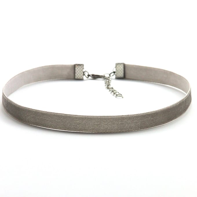 Jomide Choker - Zilverkleurig - Retro - Fluweel