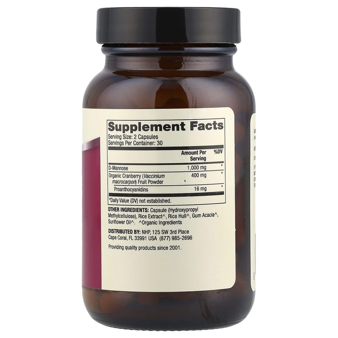 Dr. Mercola, D-Mannose en Cranberry Extract, 60 Capsules