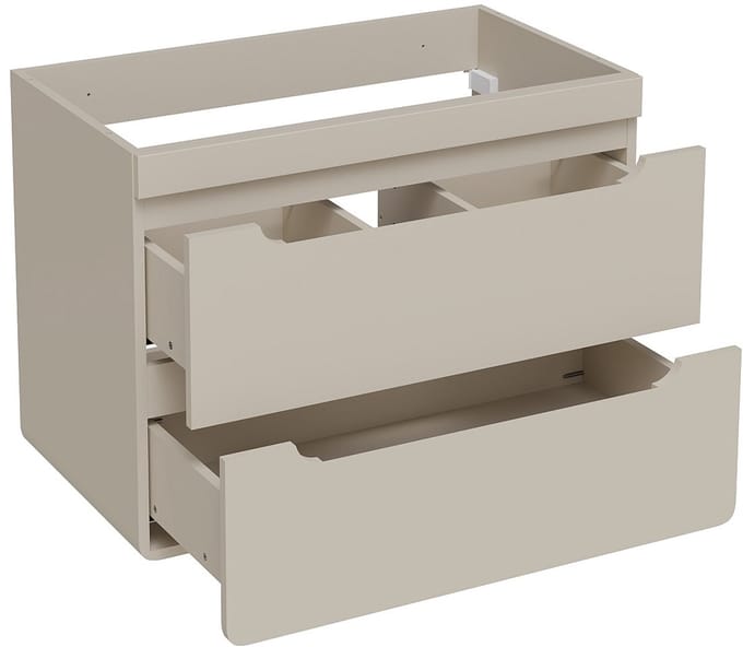 Vente-unique Zwevende onderkast voor wastafel - beige - 80 cm - ARUBA