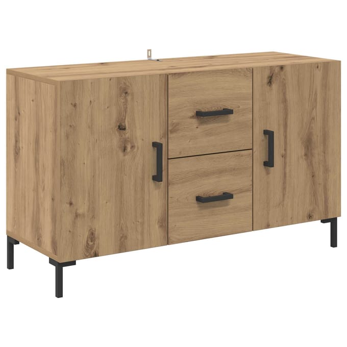 vidaXL - Dressoir - Artisan - Eiken - 100 - x - 36 - x - 60 - cm - Bewerkt - hout
