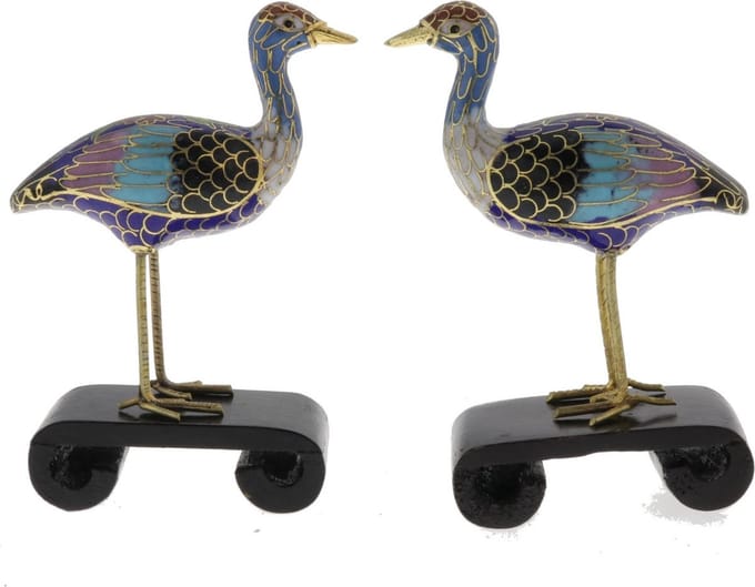 Behave - Cloisonné decor vogels - Oosterse woonstijl - 9,5 cm