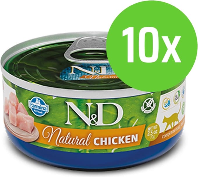 Farmina N&D Kat Natural Kip 80 gram - 10 blikjes