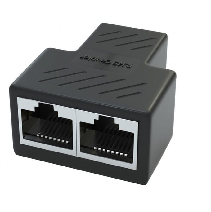 Ethernet-splitter RJ45 LAN-netwerkadapter, 2 stuks 1-naar-2 Ethernet-splitter 8P8C Ethernet-stekker voor Cat5/5e/6/7-connector