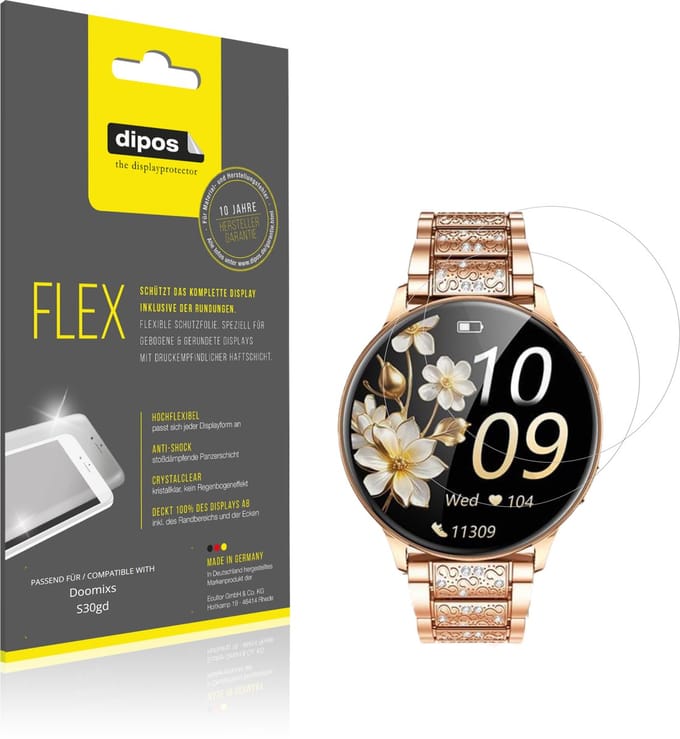 dipos – 2x Beschermfolie geschikt voor Doomixs S30gd | 3D Full Cover Screenprotector | 100% Passend