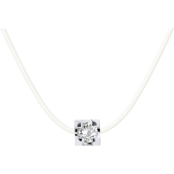 Ketting Diamond Solitaire 0030 Cts Nylon Transparant 925