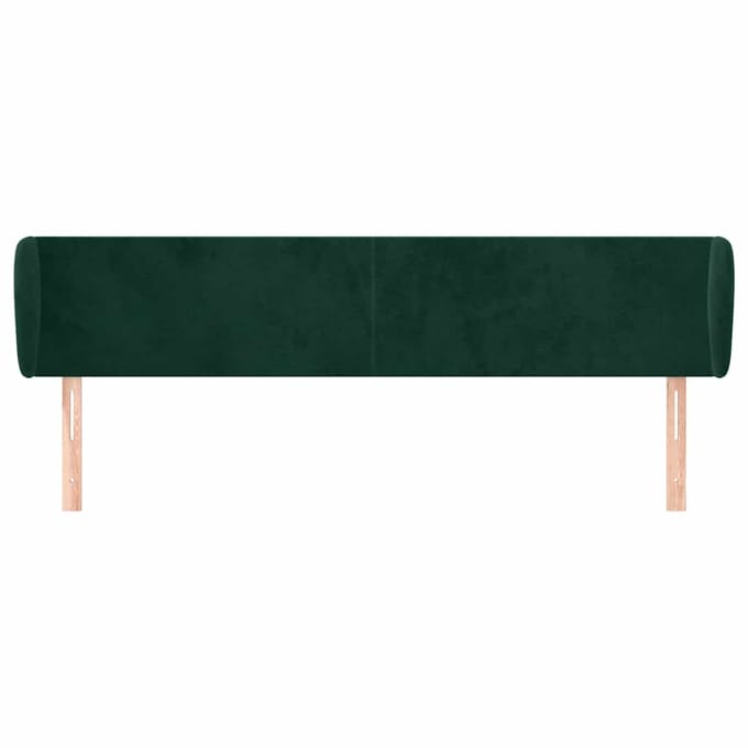 vidaXL - Hoofdbord - met - randen - 203x23x78/88 - cm - fluweel - donkergroen