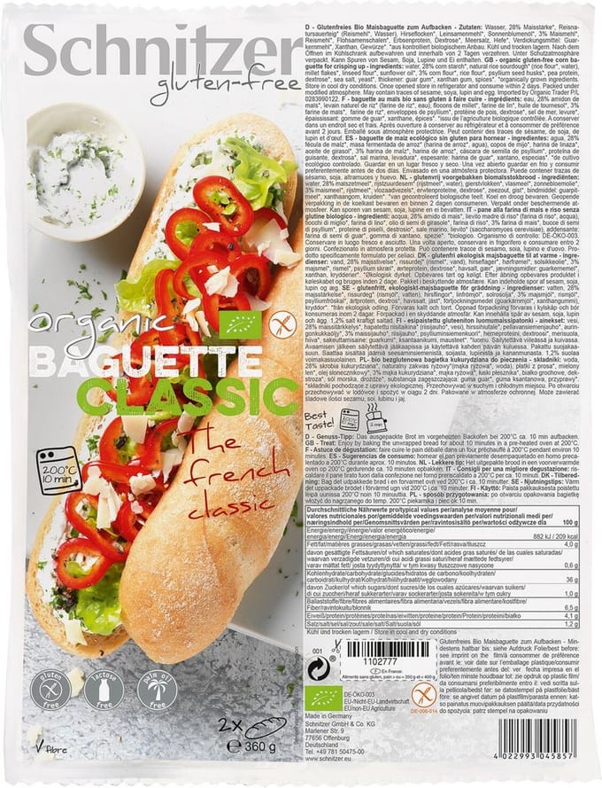 Schnitzer Baguette Classic Bio 360 gr