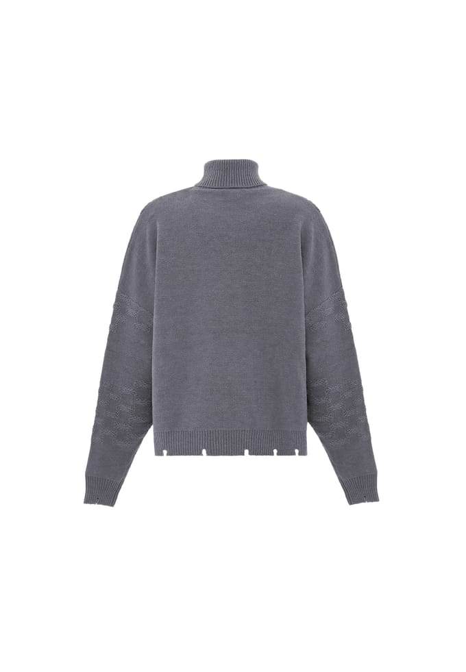 Faina Trui met coltrui Dames licht grijs melange