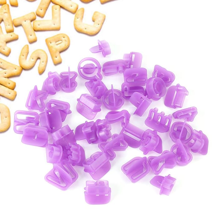 40 stuks Letter en Cijfer Chocoladevorm Plastic Vormen Cake Maker Printvorm pink