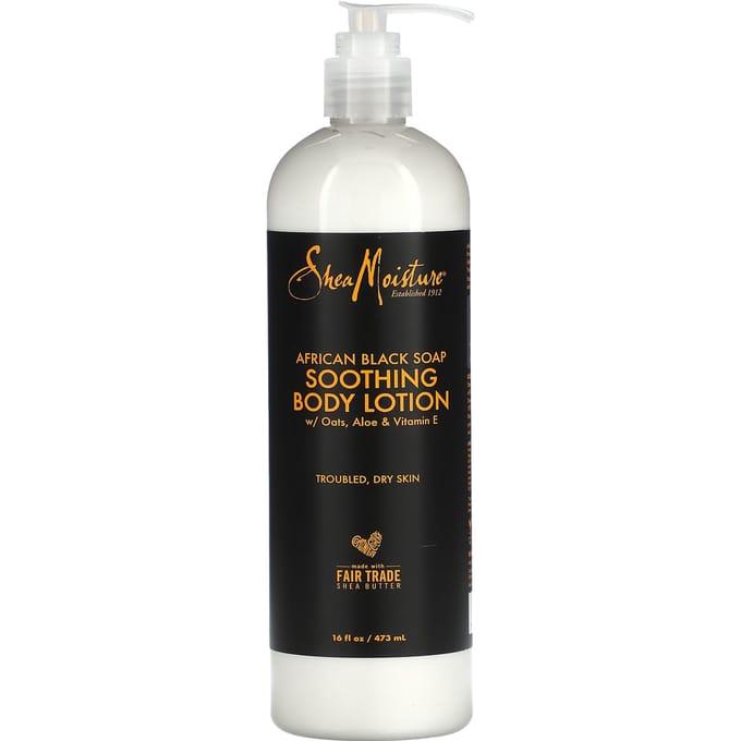 SheaMoisture, African Black Soap, Soothing Body Lotion, 16 fl oz (473 ml) white