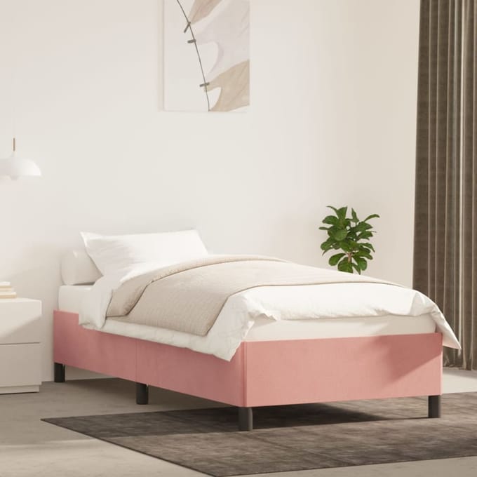 vidaXL - Bedframe - fluweel - roze - 80x200 - cm