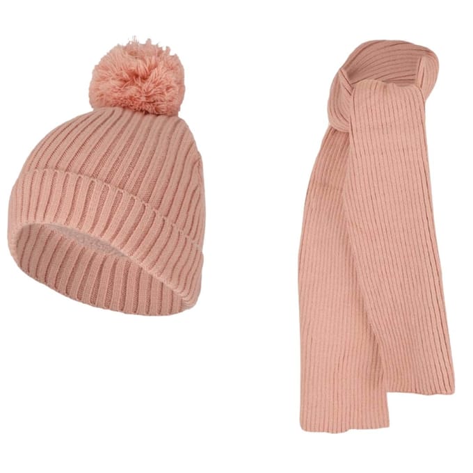 Sjaal + Muts meisjes - Ribbed - 2 t/m 8 jaar - Marine blauw / 2/4 Jaar