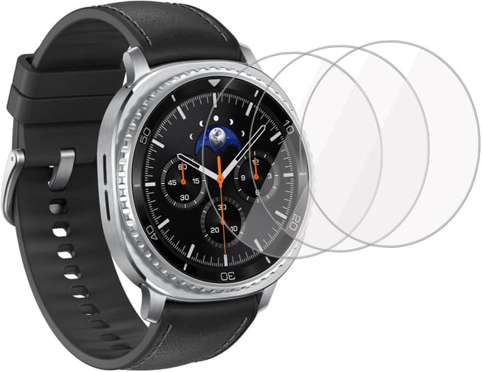 ChiGuard Screenprotector 3x geschikt voor Samsung Galaxy Watch 8 Classic Screenprotector - Beschermglas - Curved - GuardCover