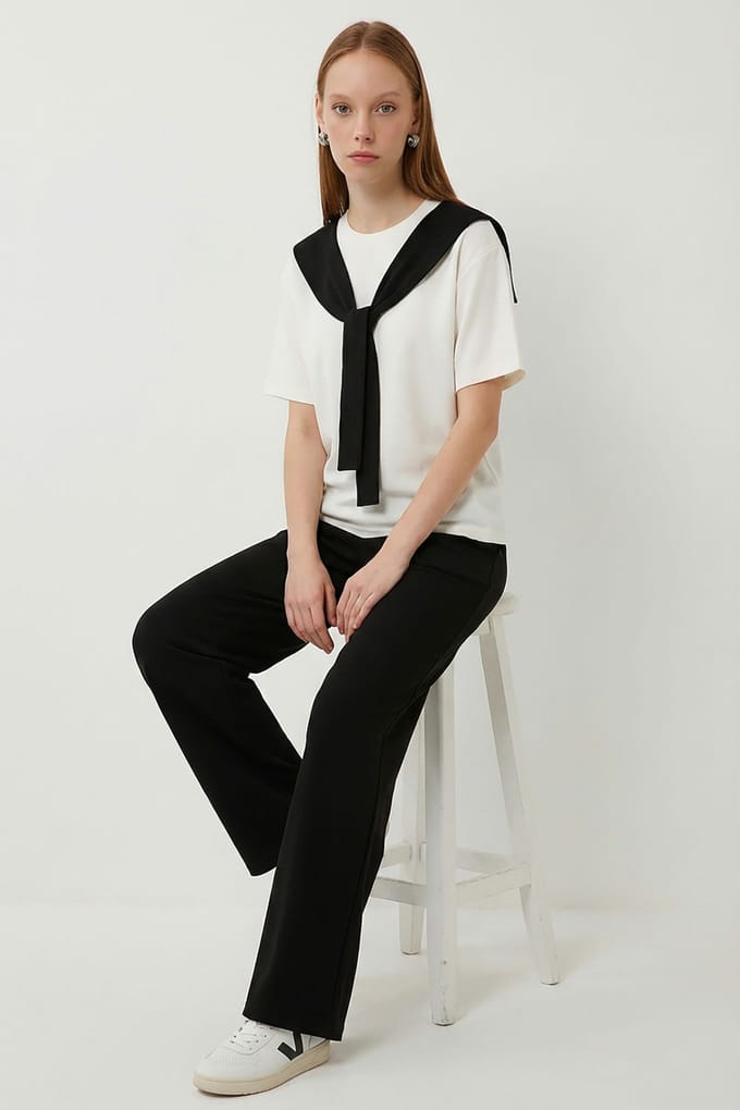 Kleurblokken Crew Neck Twee-delige Co-ord Set