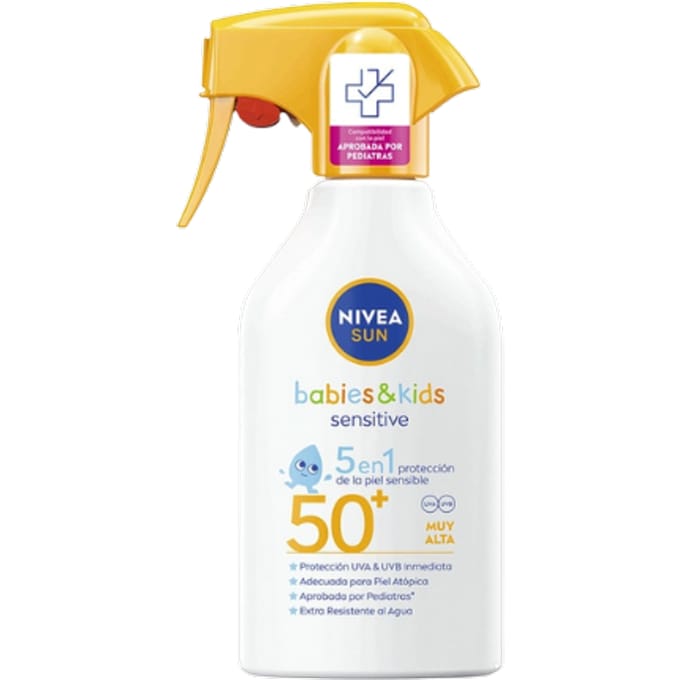Nivea Sun Baby's & Kids Sensitive 5-in-1 Spray ZonnebrandcrÃ¨me SPF50+ 270 ml