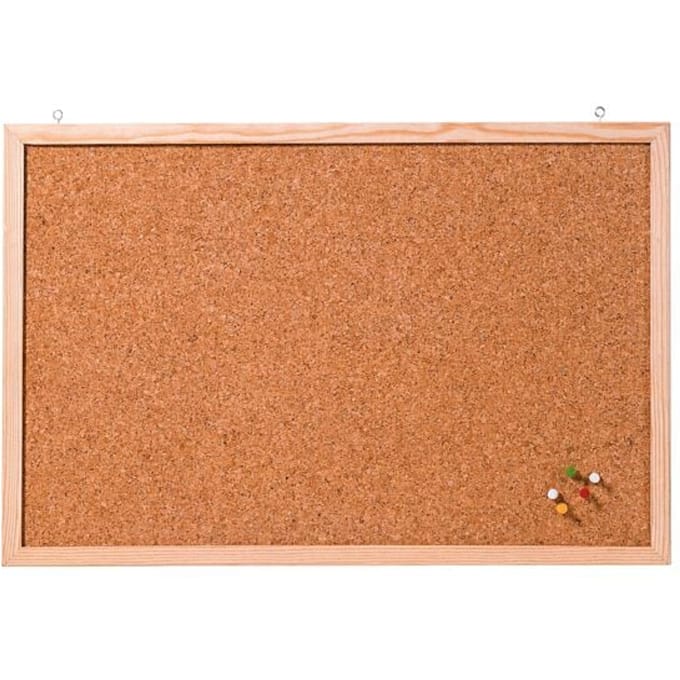 FRANKEN kurken memobord, 600 × 400 mm, bruin