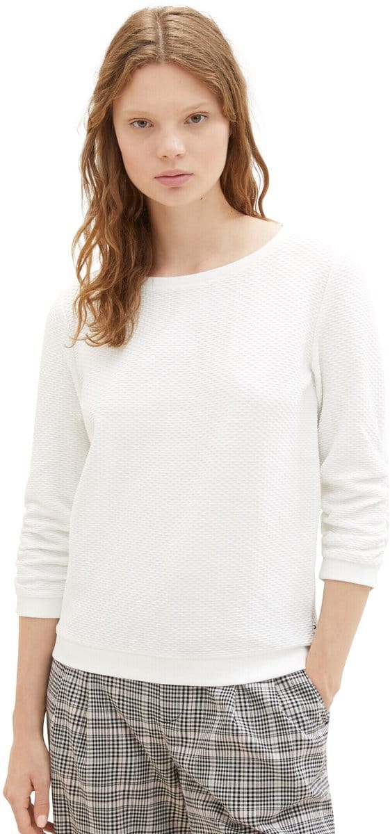Tom Tailor 1039979 Structured Sweatshirt Wit L Vrouw