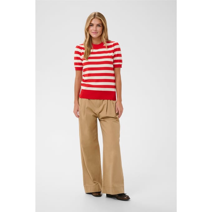 Saint Tropez MilaSZ SS Block Stripe Pullover Dames Trui - Valiant Seedpearl Block Stripe