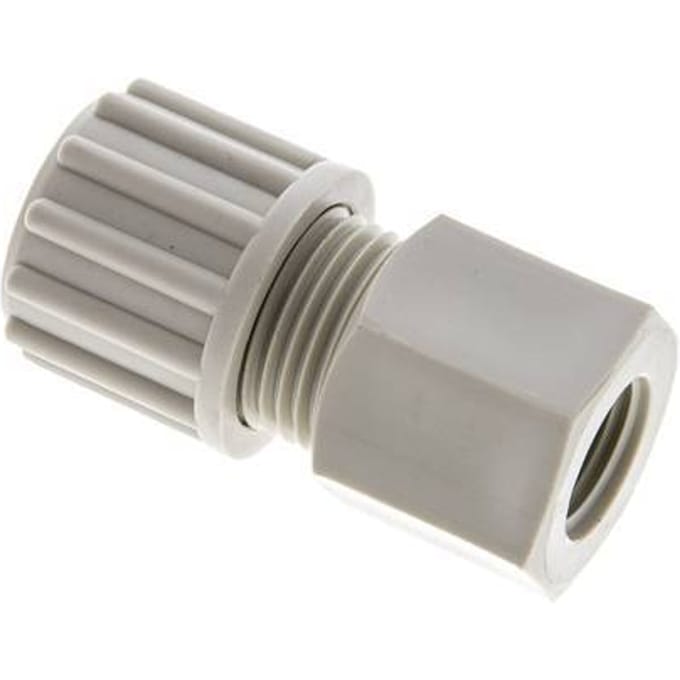 12x10mm & G1/4'' PP Rechte Knelfitting Binnendraad 10bar