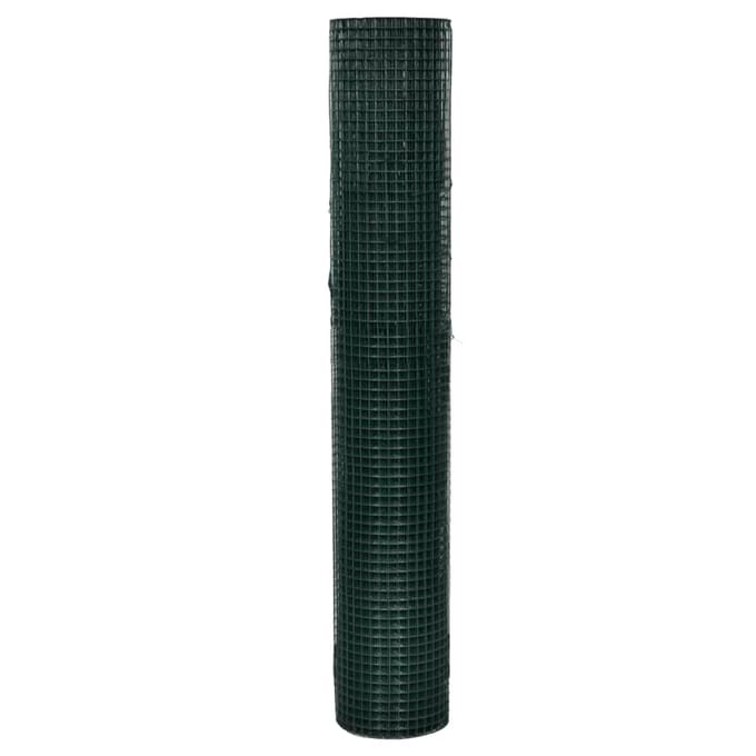 vidaXL - Kippengaas - 25x1 - m - gegalvaniseerd - staal - met - PVC-coating - groen