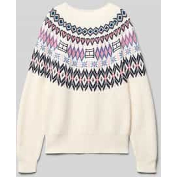 Regular fit gebreide pullover van zuiver katoen