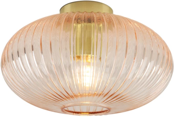 Olucia - CHARLOIS - Plafondlamp - Roze / Goud - Vorm: Ovaal