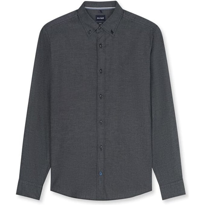 OLYMP Casual Overhemd, Regular Fit, Button-down, Zwart