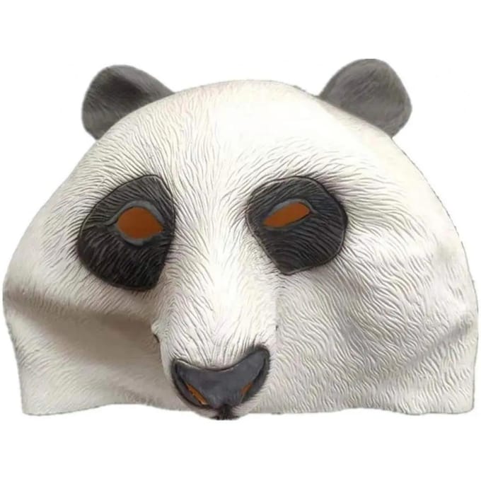 Masque en latex de panda géant mignon One size noir