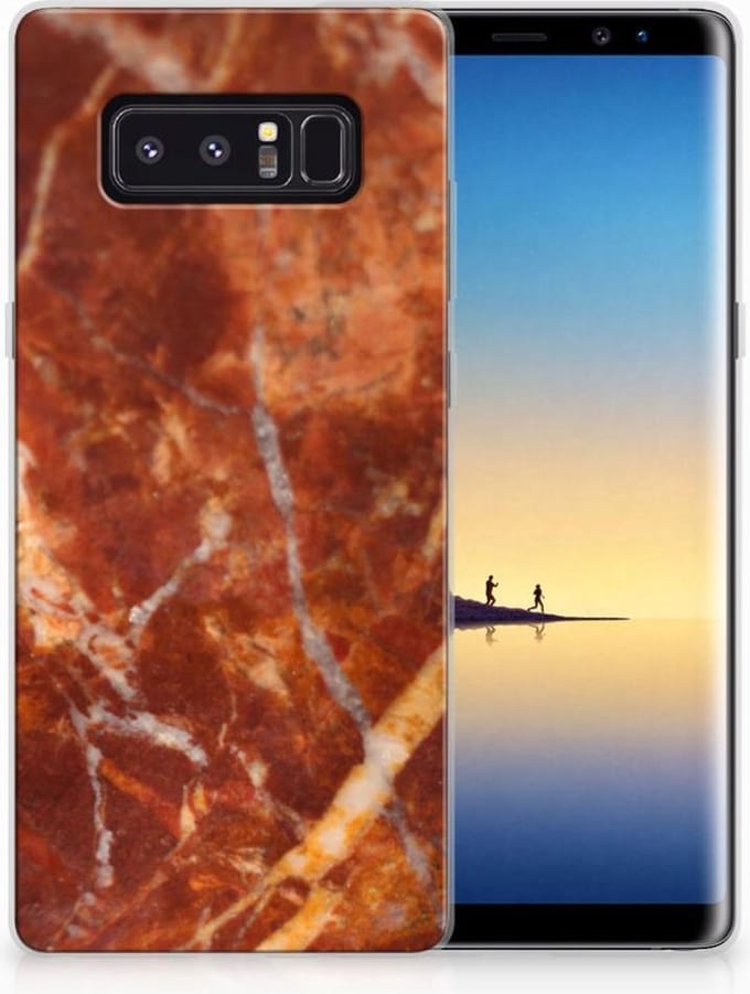 Samsung Galaxy Note 8 TPU Siliconen Hoesje Marmer Bruin