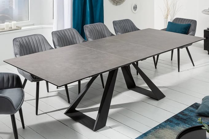 Uitschuifbare eettafel CONCORD 180-230 cm antraciet gemaakt van keramiek