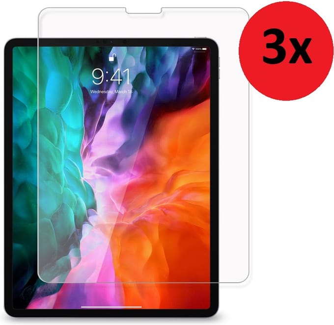 Screen protector iPad Pro 11 2018 - 11 inch - Screen protector iPad Pro 11 2020 - Screenprotector iPad Pro 11 2021 - Beschermglas Tempered Gehard Glas 3x