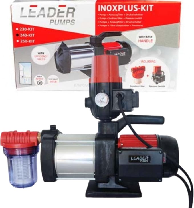 Leader inoxplus 240 + Kin control + filter regenwaterpomp kit