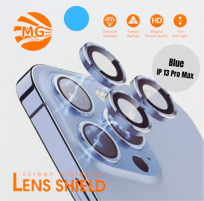 Geschikt Voor iPhone 13 Pro Max Camera Lens Protector - Blauw - Eenvoudige Installatie - Camera Protector iPhone 13 Pro Max - Roestvrij Staal - Gehard Glas - Screenprotector