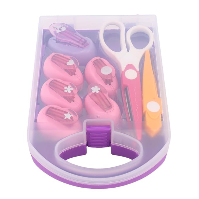 Ensemble d'artisanat perforateur Forme multiple Perforatrice artisanale et ciseaux pour scrapbooking artisanat white