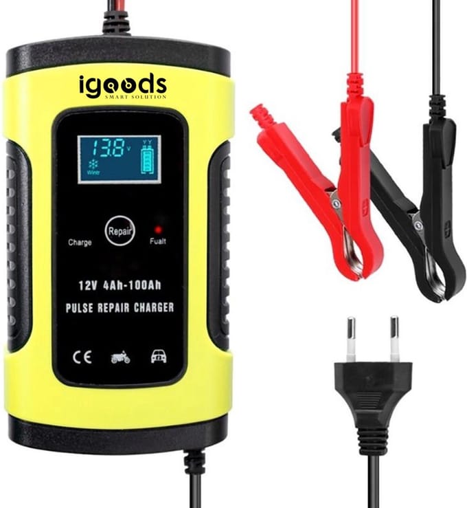Igoods Acculader - Druppellader - Acculader voor Auto Motor Scooter Boot Camper - Reparatie Modus - 12V 6A